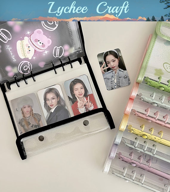 Glitter Binder, A6 Binder Photocard Holder, Kpop DIY Organizer, Cute Small  Cards Collect Book, Cartoon Photo Album 