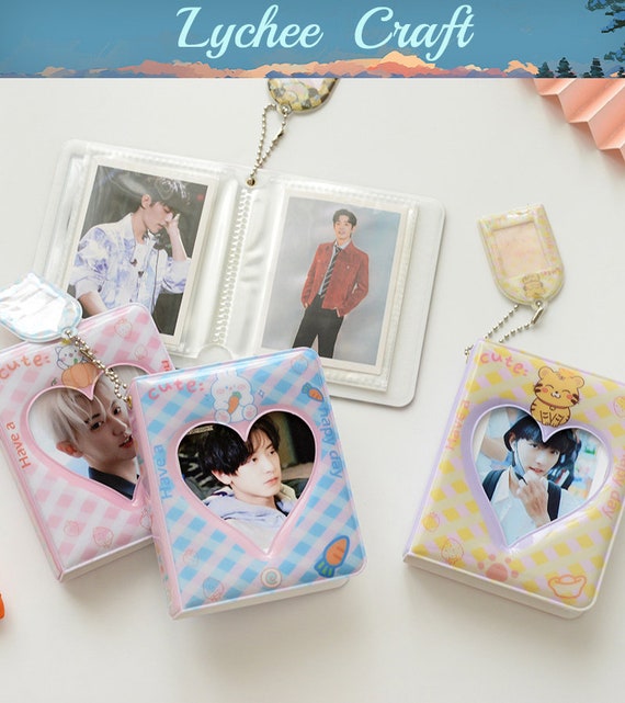 Cute Photo Album, Hollow Heart Photocard Album, Animal Pattern Mini 3 Inch  Photocard Collect Book 