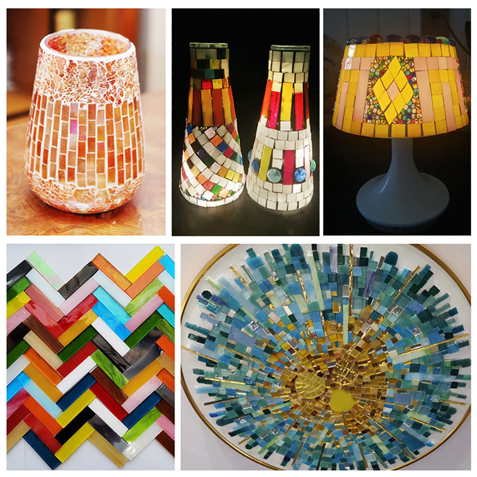 Mosaic Tile Craft Rectangular Glass Strip Clear Glass Etsy