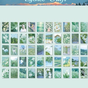50pcs Sticker Pack, Sunset Sticker Book, Flower Sticker Set, Moon ...