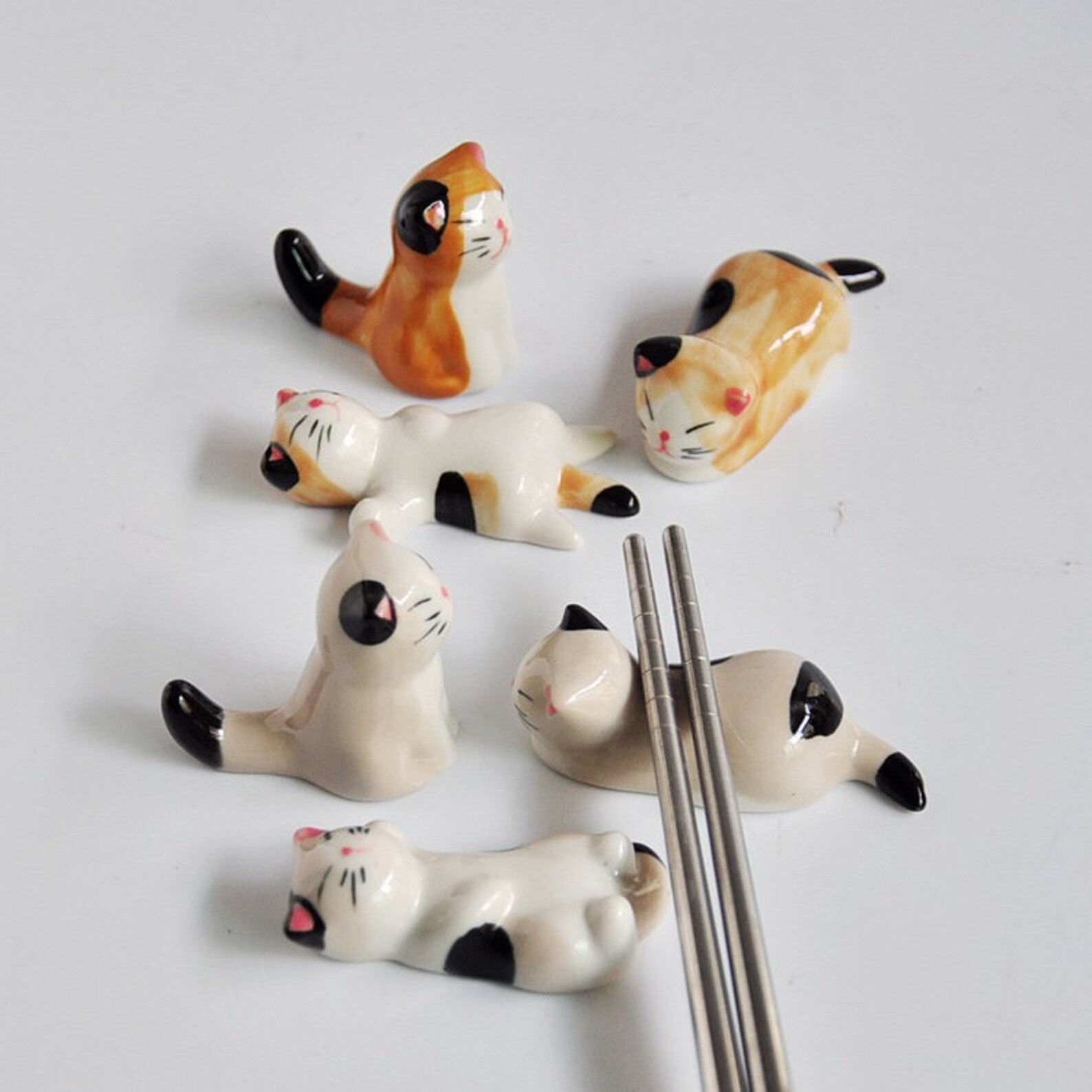 Cat Paint Brush Holder Kawaii Ceramic Cat Brush Rest Cute Etsy