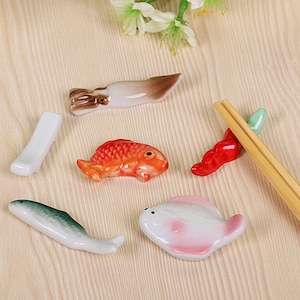 Fish Chopstick Rest, Ceramic Cute Spoon Rest Holders, Ocean Animal Paint Brush Holder