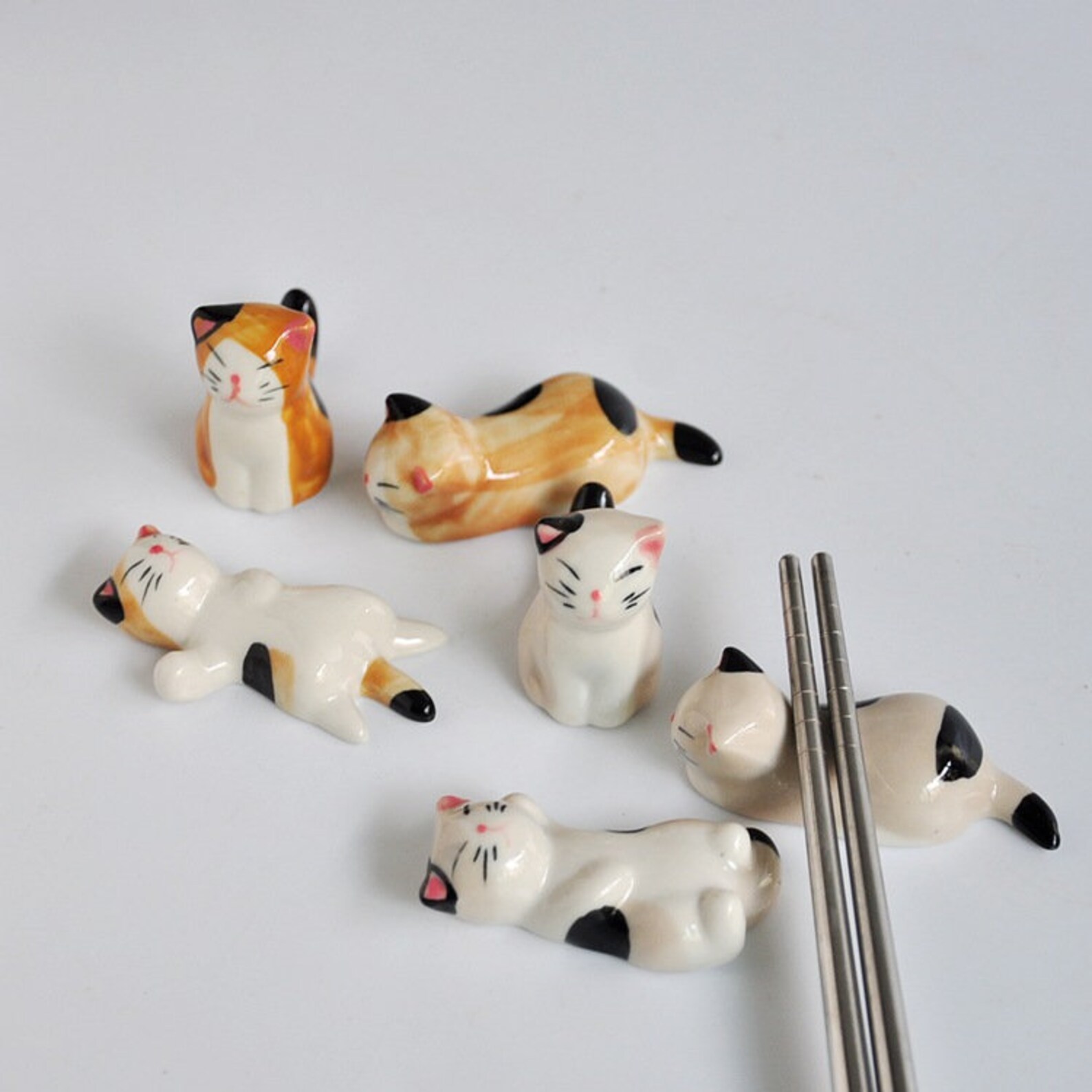 Cat Paint Brush Holder Kawaii Ceramic Cat Brush Rest Cute Etsy