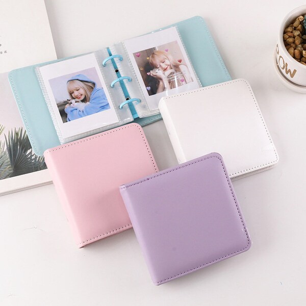 Mini Leather Photo Album, 3-inch Polaroid Album, Cute Photocard Binder, Idol Photocard Holder, Picture Collect Book