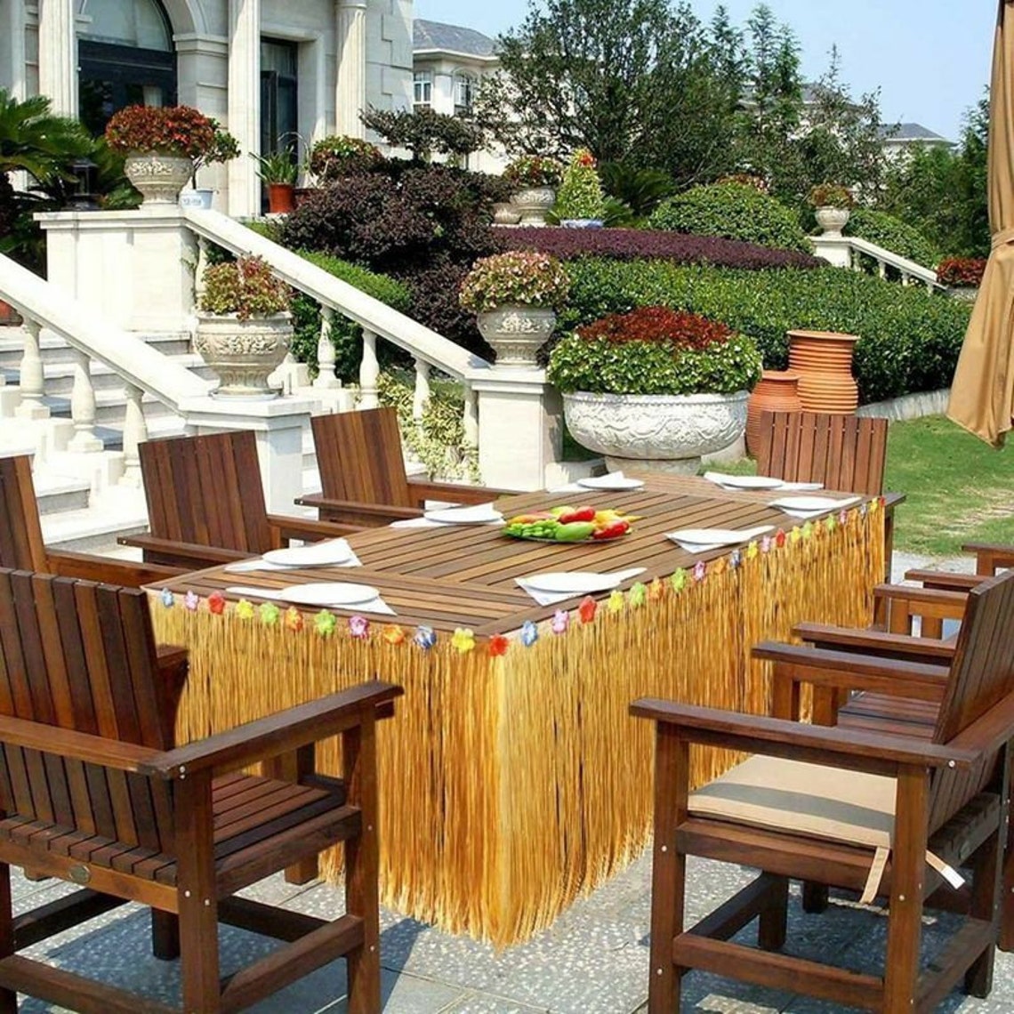 hawaiian table skirt diy
