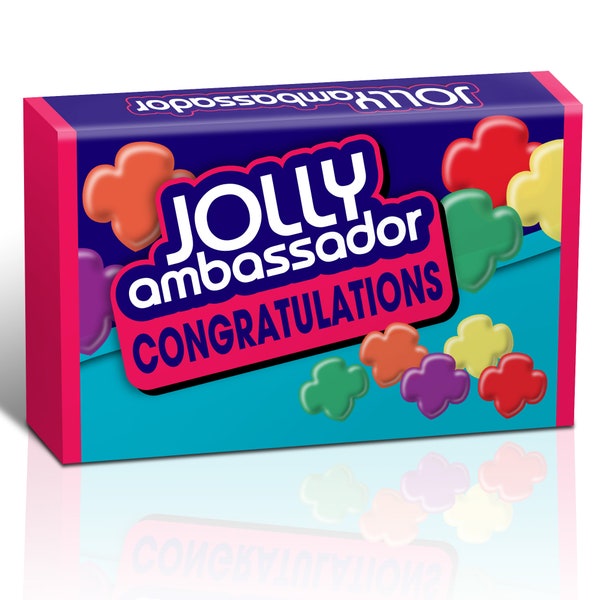 INSTANT DOWNLOAD - Ambassador Scouts - Jolly Ambassador 4.5oz Box Wrapper - Girl Scout Bridging Ceremony - Ambassadors