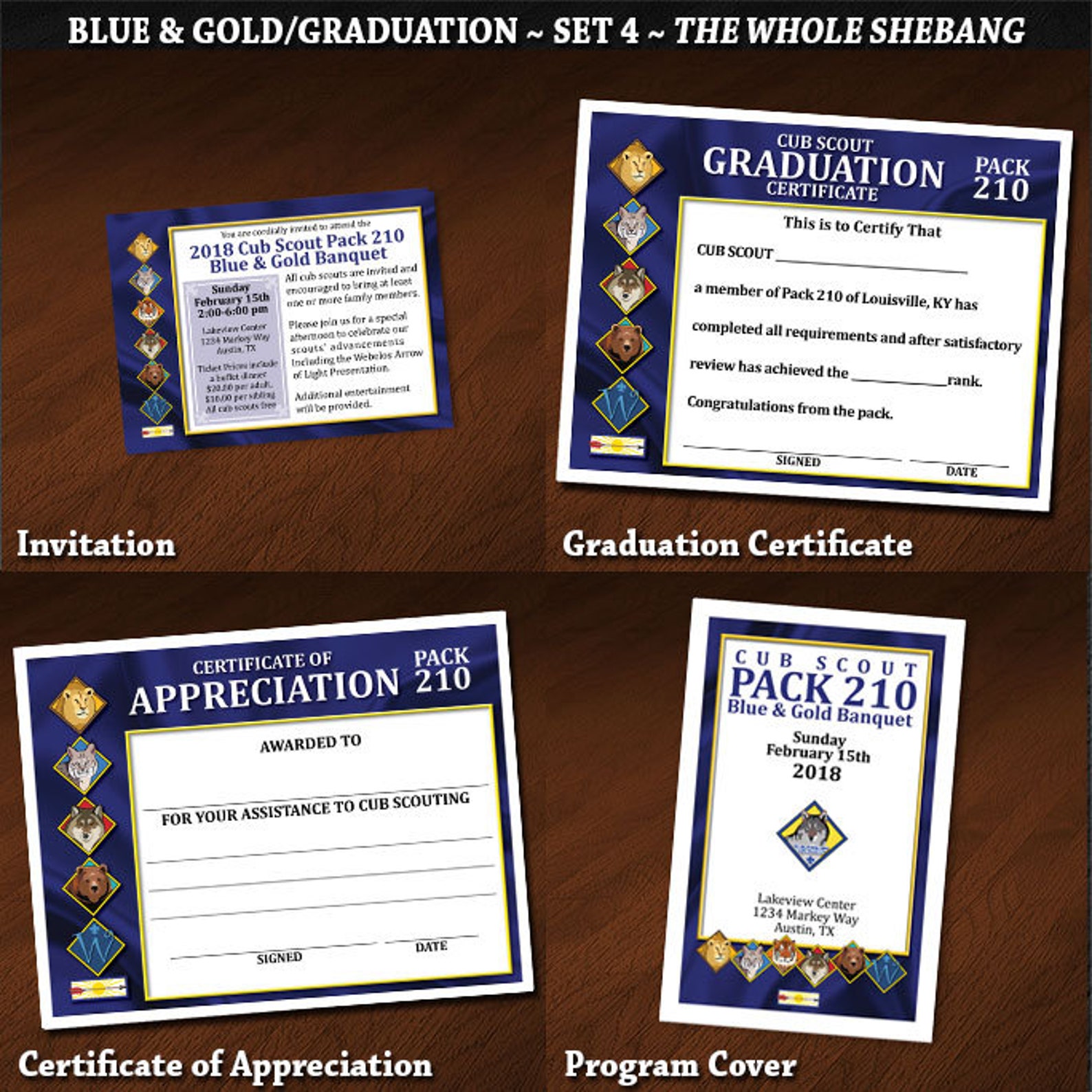 Custom Cub Scout Blue &amp; Gold / Graduation Set 4: the Whole - Etsy