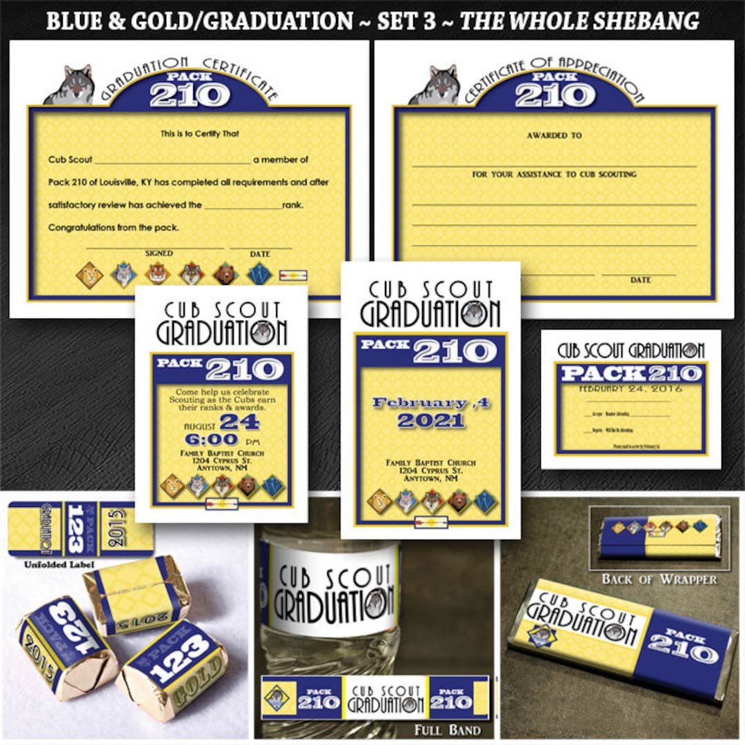 Custom Cub Scout Blue & Gold / Graduation Set 3: the Whole Shebang ...