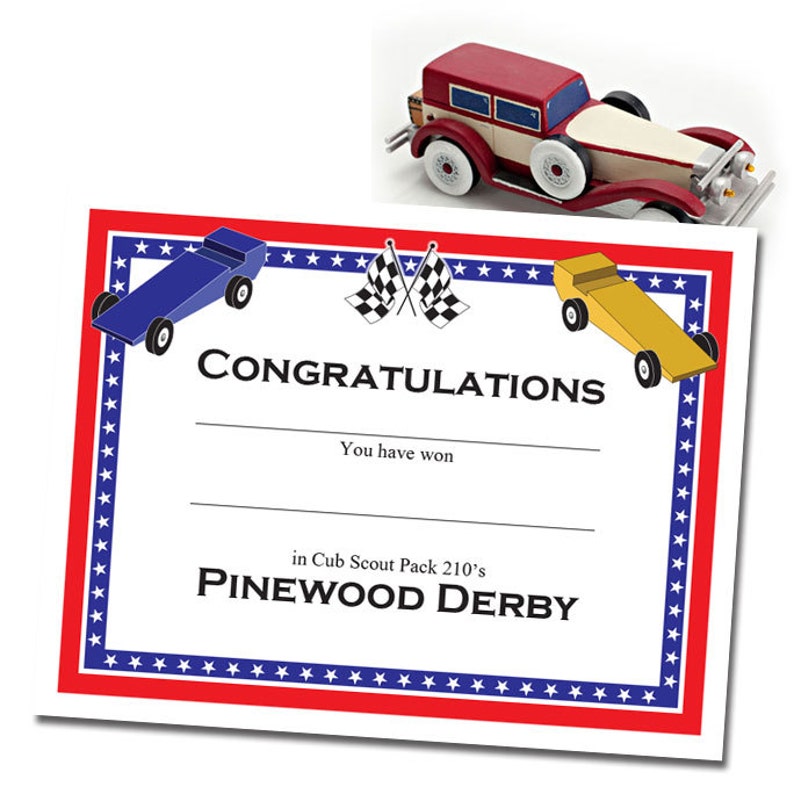 Custom Pinewood Derby Invitation Racer's License & Etsy