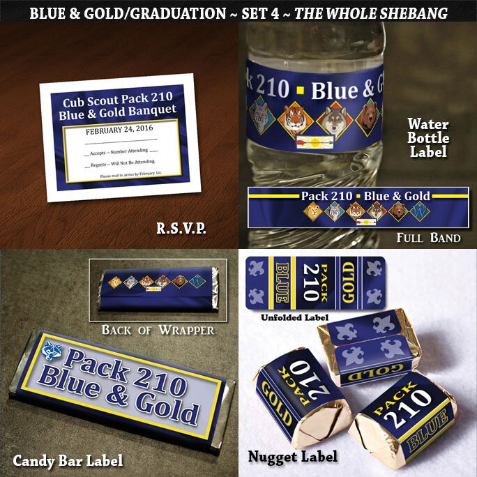 Custom Cub Scout Blue & Gold / Graduation Set 4: the Whole | Etsy