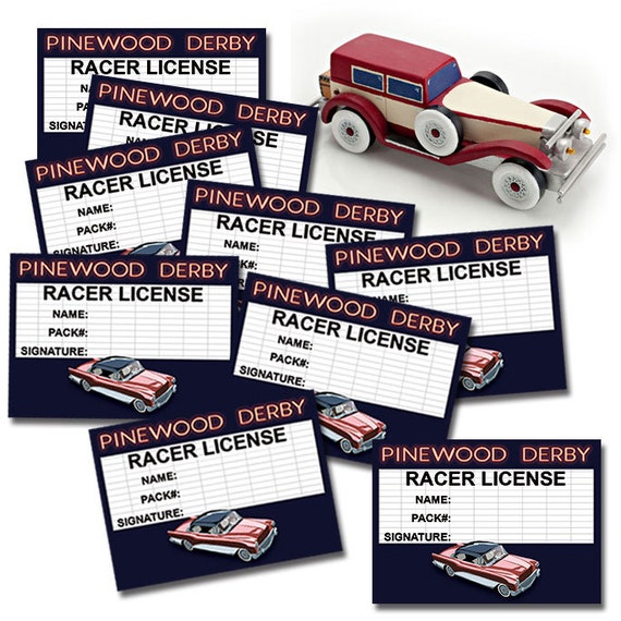 Custom Pinewood Derby Invitation Racer S License Etsy