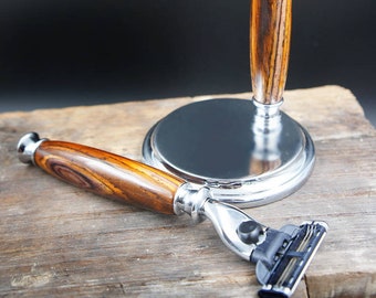 Rosewood Shaving Set for Gillette Mach 3 and Venus