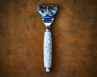 White Marble Razor for Gillette Made from genuine Stone