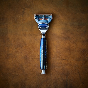 Gillette Fusion Razor in Handmixed Acrylic Blue, Black, and Gray