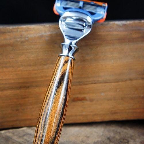 Lumber Razor Solid Hardwood Razor Made From Sustainable Tiger Wood for Gillette ...