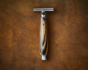 Men's Razor Double Edge Safety Razor in Ebony wood