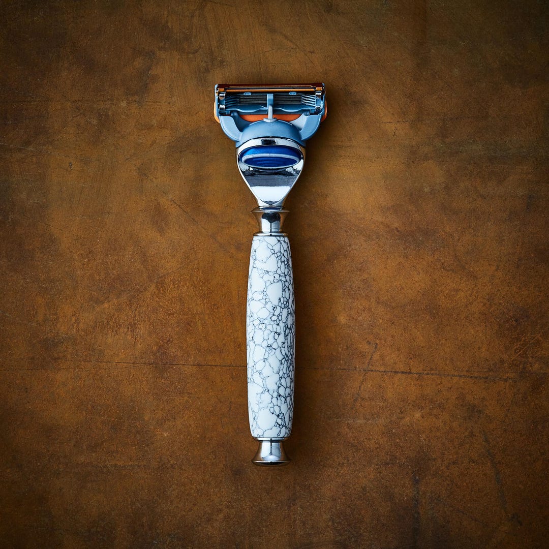 White Marble Stone Razor | Handcrafted Limited Edition - Etsy