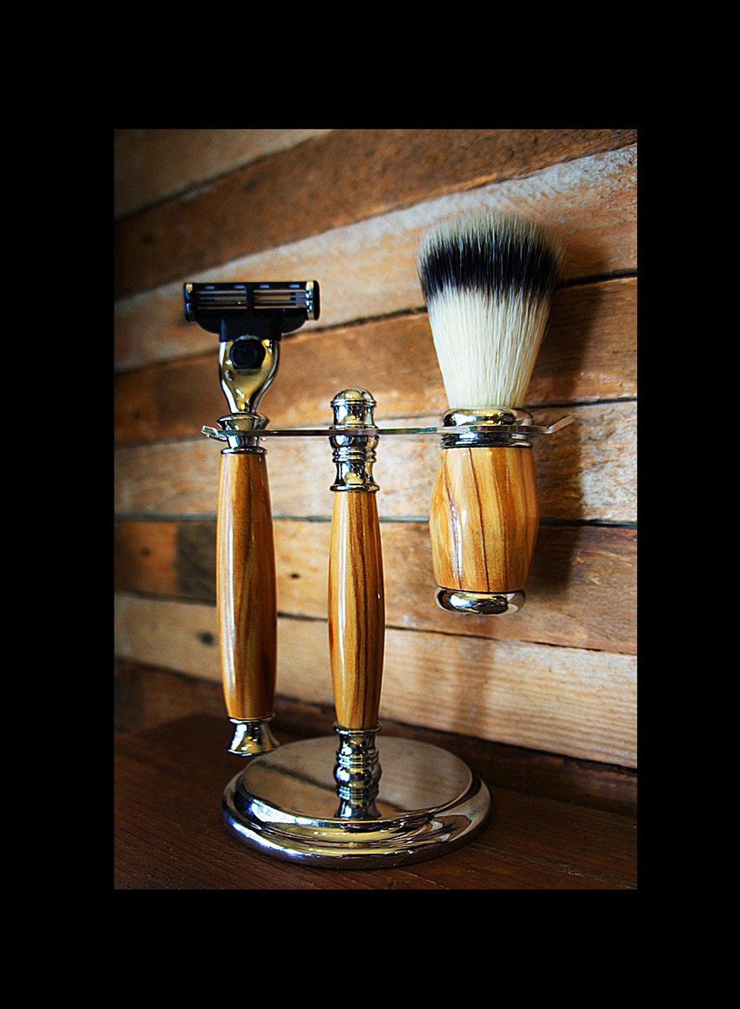 Handmade Shaving Set With Hardwood Razor and Badger Brush - Etsy