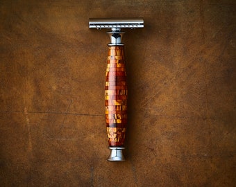 Luxury Rosewood Safety Razor | Handmade Wooden Shaving Gift | Eco-Friendly Wet Shaving Kit for Him