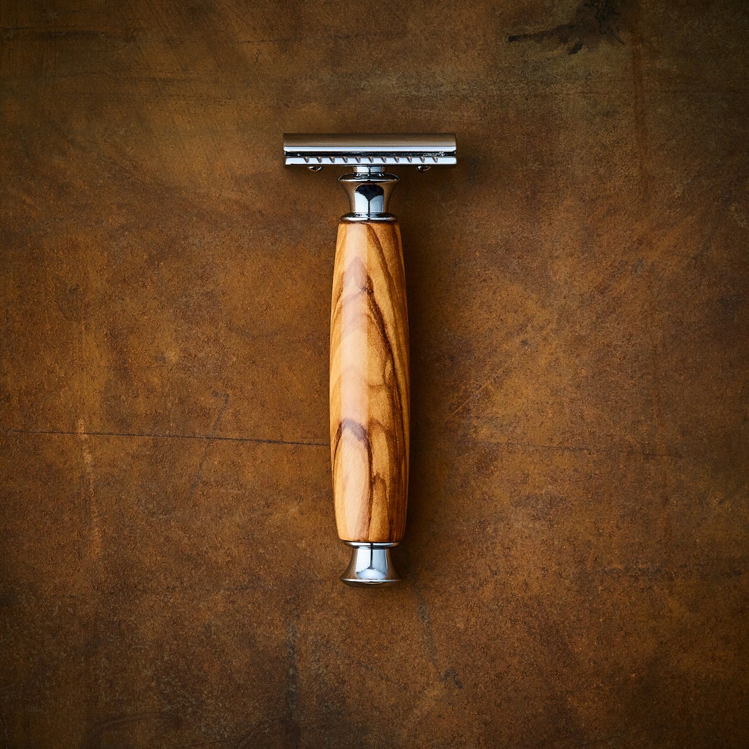 Double Edge Safety Razor Made From Solid Olive Wood, Men's Razor - Etsy