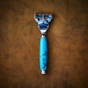 Turquoise Stone Razor Fits Gillette Fusion 5 Blades Cartridges