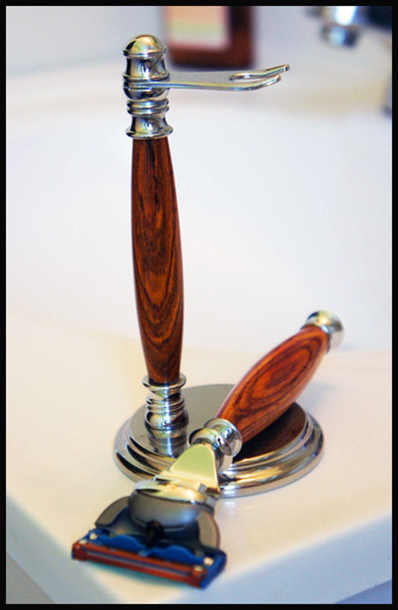 Handmade Wooden Razor Handle Razor Stand Shaving Kit unique Gift ...