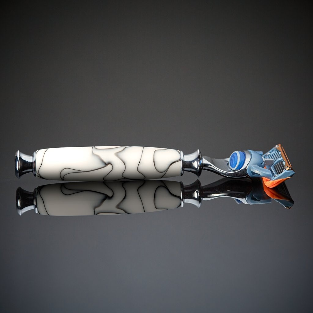 Handcrafted Black White Mixed Acrylic Razor for Gillette - Timeless ...