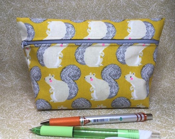 Pencil Roll Up Holder Case Woodland Forest Animals Deer Squirrel Hedgehog Birds Handmade Holds 20 Colored Pencils Overstock Sale