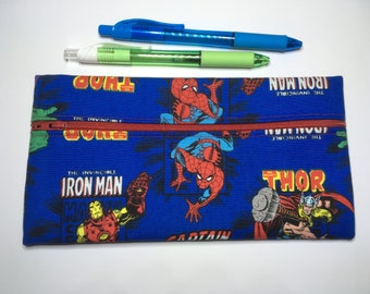 stationery bag Back to School Kids Personalised Pencil Case with Superhero stationery bag Back to School Kids Personalised Pencil Case with Superhero