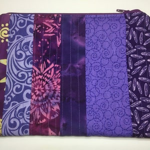 purple stripes quilted zipper bag, purple lovers quilted pencil bag