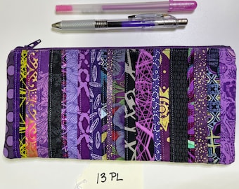 purple and black graffiti style pencil bag #13PL, purple an black pencil zipper bag