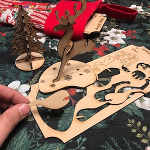 Stocking Stuffer Puzzle Planks - Build a toy gift under your Christmas fireplace
