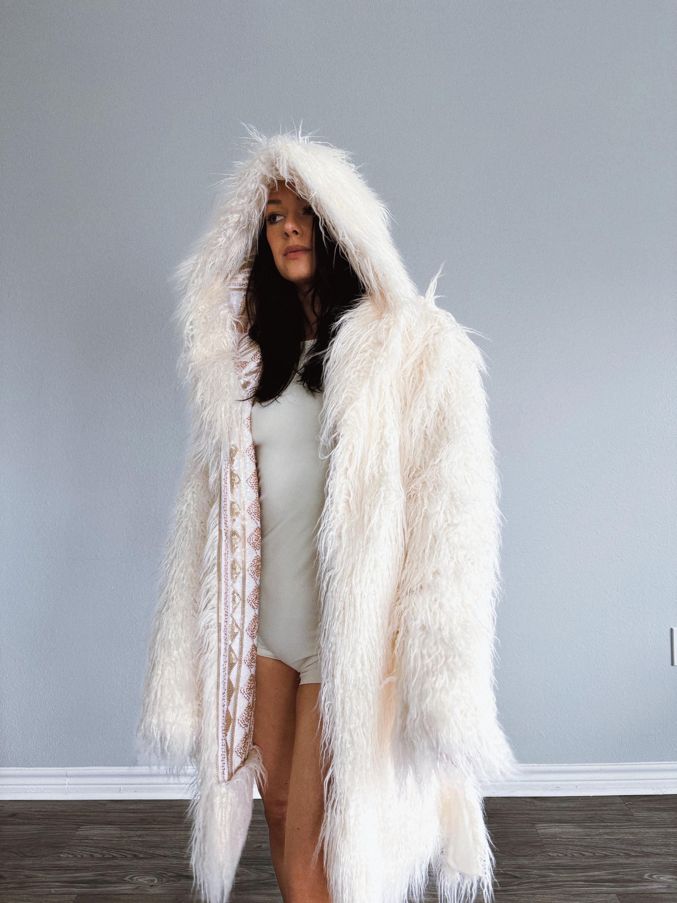 Hooded Faux Fur Rave Coat - Etsy display picture 2