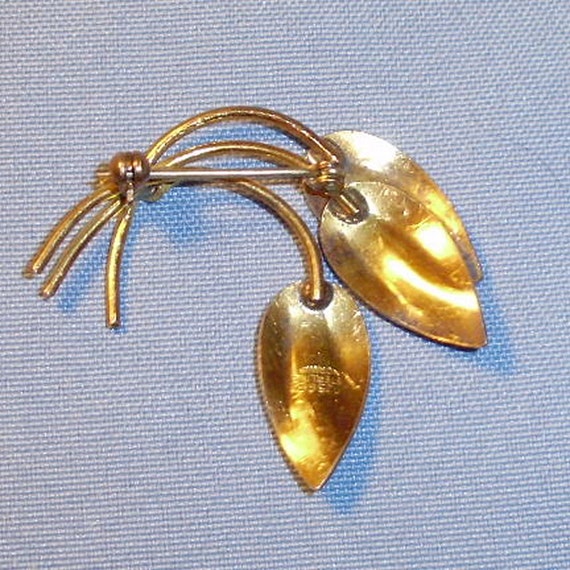 Sterling Silver and Enamel Norway Leaf Pin - image 4