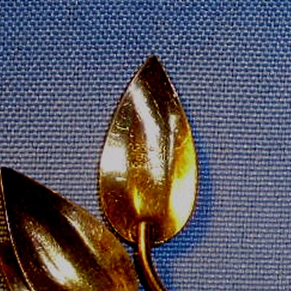 Sterling Silver and Enamel Norway Leaf Pin - image 5