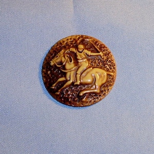 1930s Large Vintage Celluloid Polo Player on Horse Button