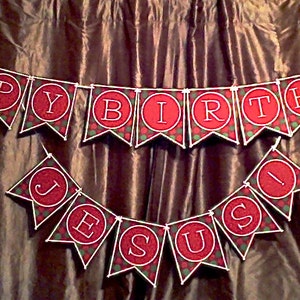 Happy Birthday Jesus Party / Christmas Printable Banner &amp; - Etsy