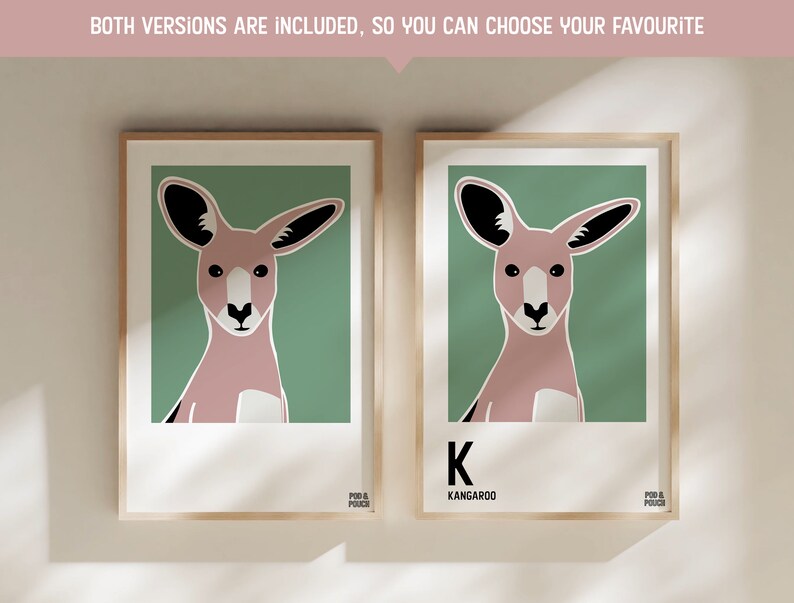Kangaroo Australian Animal Print Educational Wildlife Poster Etsy