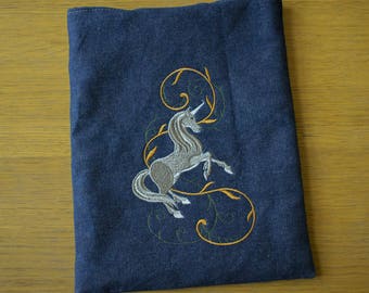 Laptop Cover, Notebook Cover, E-reader, Jeans Cover, Unicorn, 21 by 27 cm (8,3 by 10,6 inch)