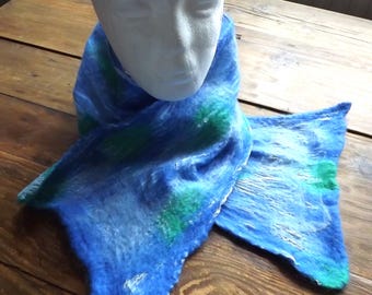 Nuno felted scarf in lovely shades of soft merino wool, lightweight and comfortable. Other colours available.