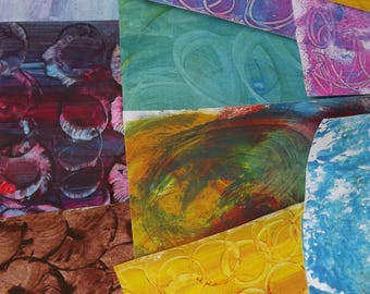 Hand printed papers, scrapbooking, journaling, emphemera