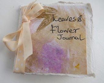 Leaves and Flowers - Handmade Concertina art book, original miniature book, watercolours.