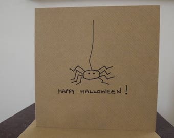 Hand Drawn Halloween Spider  Greetings Card
