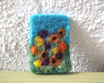 Pretty needle felted flower brooch - garden/flowers inspired by English Country Gardens