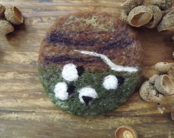 Needle felted brooch/art work/textile art, of sheep inspired by the Countryside - Made to Order