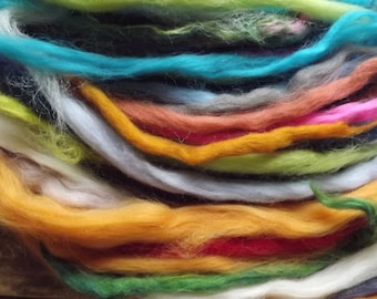 Rainbow Merino Wool Quality variety bags. Felting & Needle Felting Roving (100g Mixed Bag)