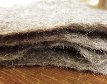 Shetland wool, hand felted fleece sheet- oatmeal marbled, natural wool with no dyes.