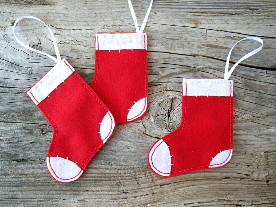 Felt Christmas stockings mini stockings holiday decor felt Etsy