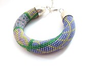 Perle häkeln Seil Armband lila grün gelb Geschenk Frau