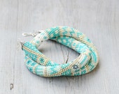 Anweisung-Kette häkeln Halskette collier klobige Halskette Türkis einzigartige Lätzchen für Frauen